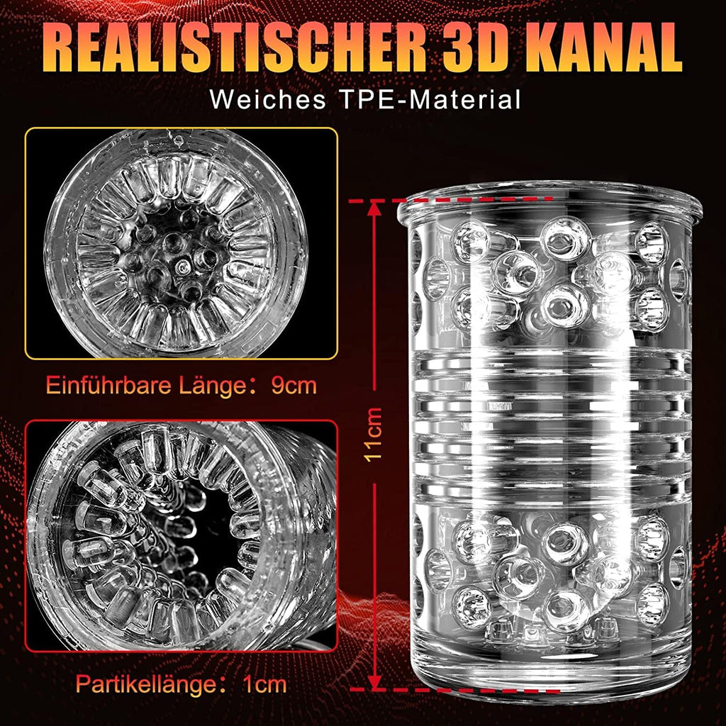 Elektrischer Masturbator Mann Handfrei Cup mit 7 Modi Teleskop und Rotation